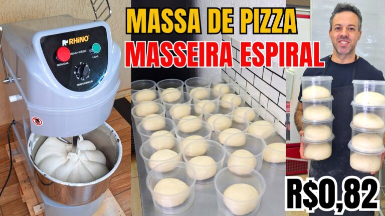 Como Fazer Massa de Pizza Profissional Barata na Masseira Espiral RHINO
